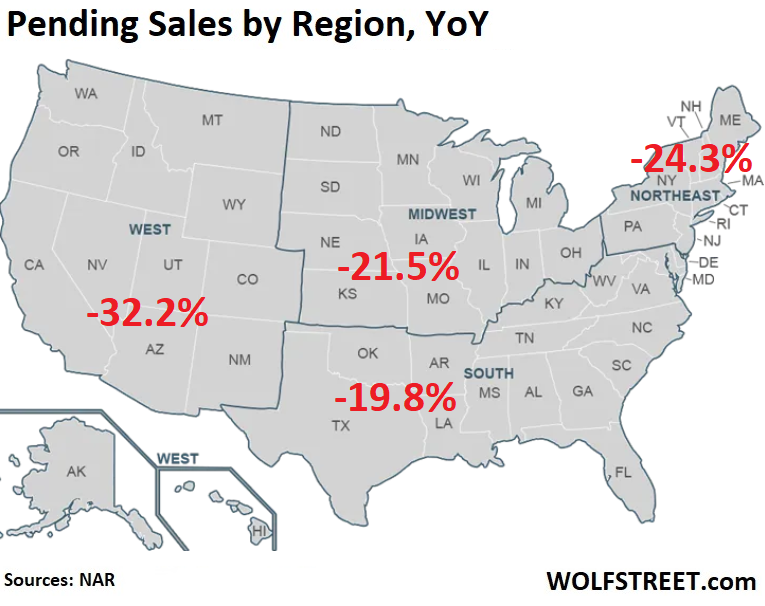 US Pending Home Sales 2023 04 27 Map Regions Yoy Sales  